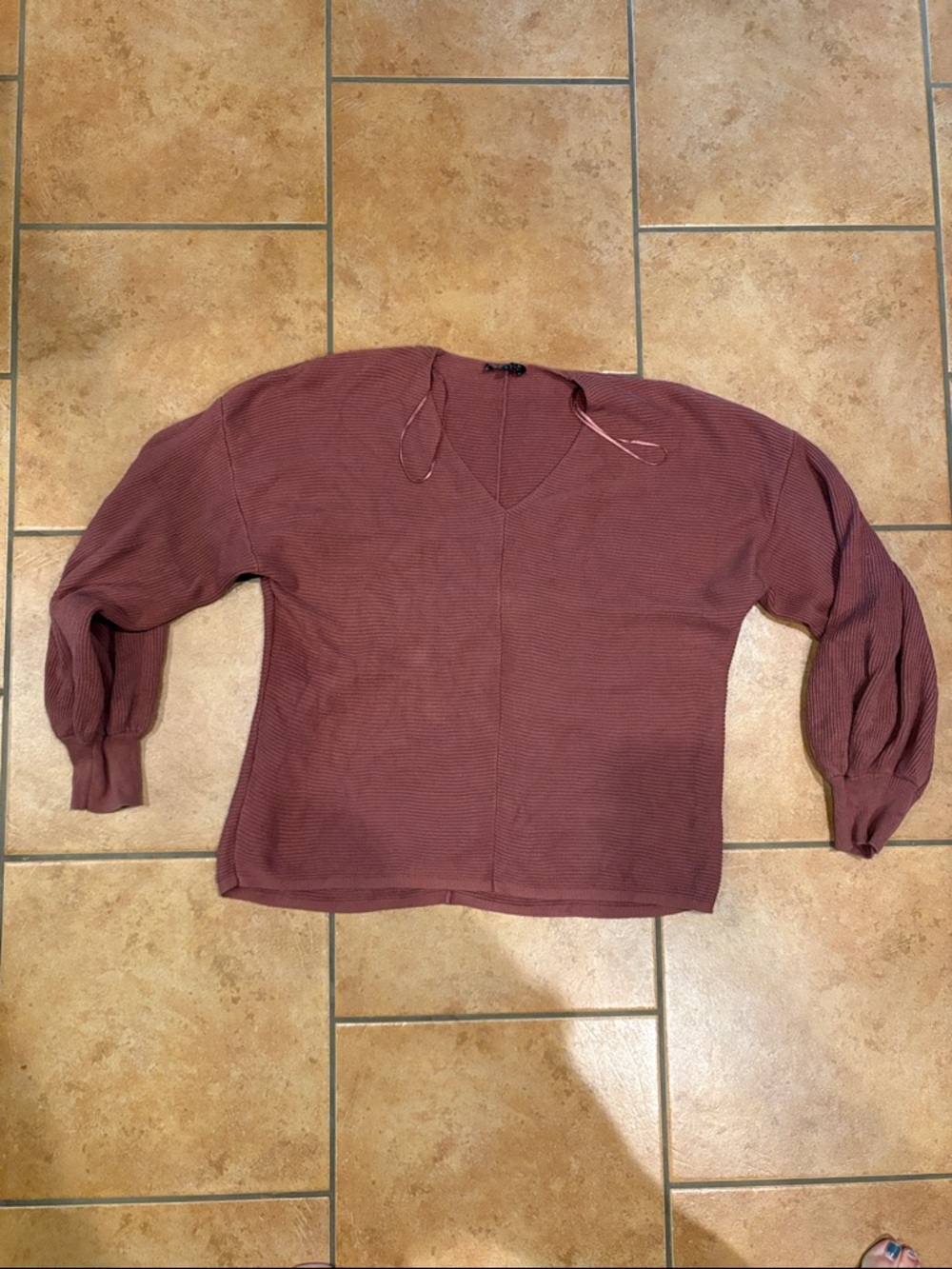 1. State Women's V-Neck Sweater in Mauve
